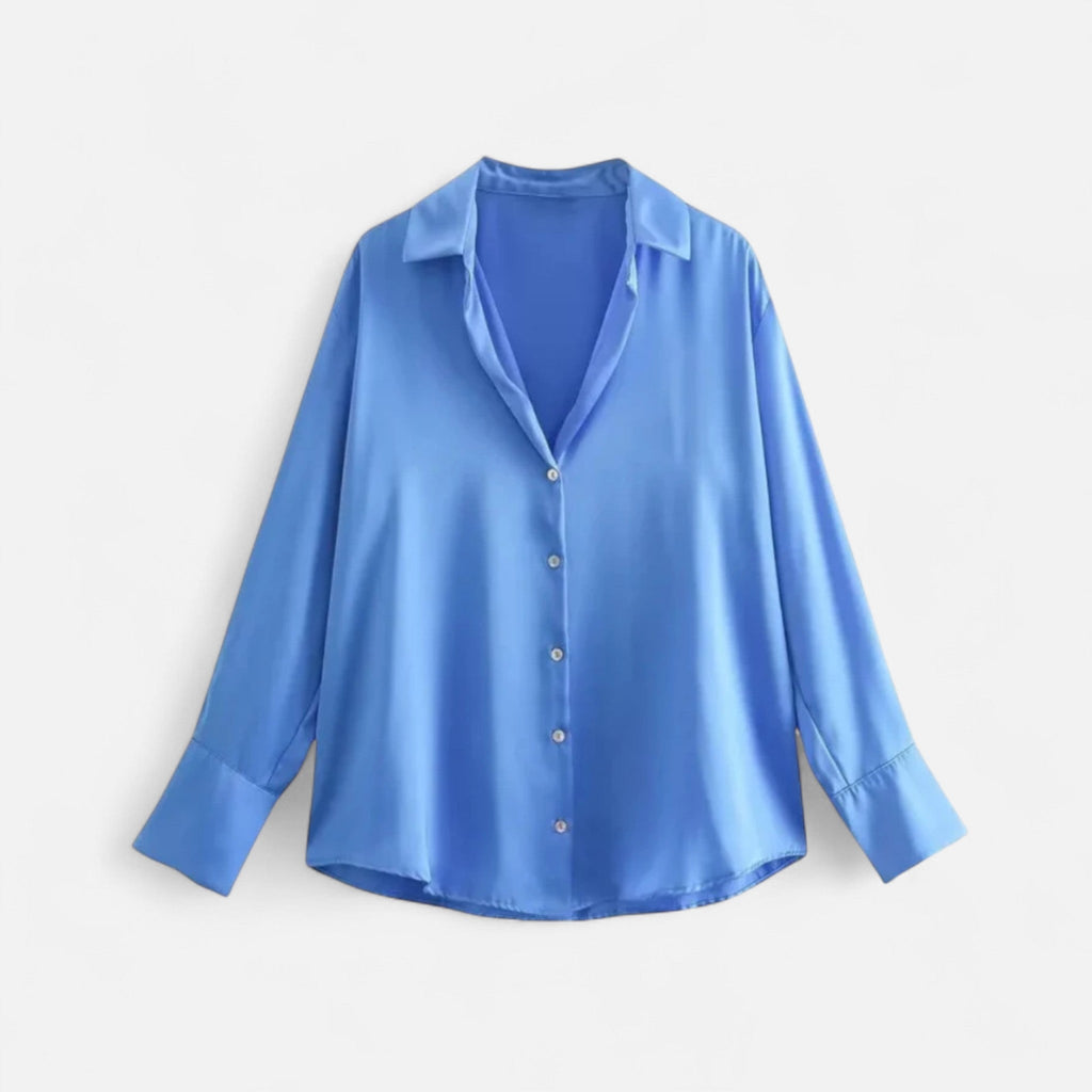 Women’s Button-Front Long Sleeve Blouse – Classic Fit