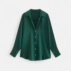 Women’s Button-Front Long Sleeve Blouse – Classic Fit