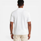 Felorro | Men’s Jacquard Knit Polo Shirt Breathable Slim Fit Casual