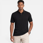 Felorro | Men’s Jacquard Knit Polo Shirt Breathable Slim Fit Casual