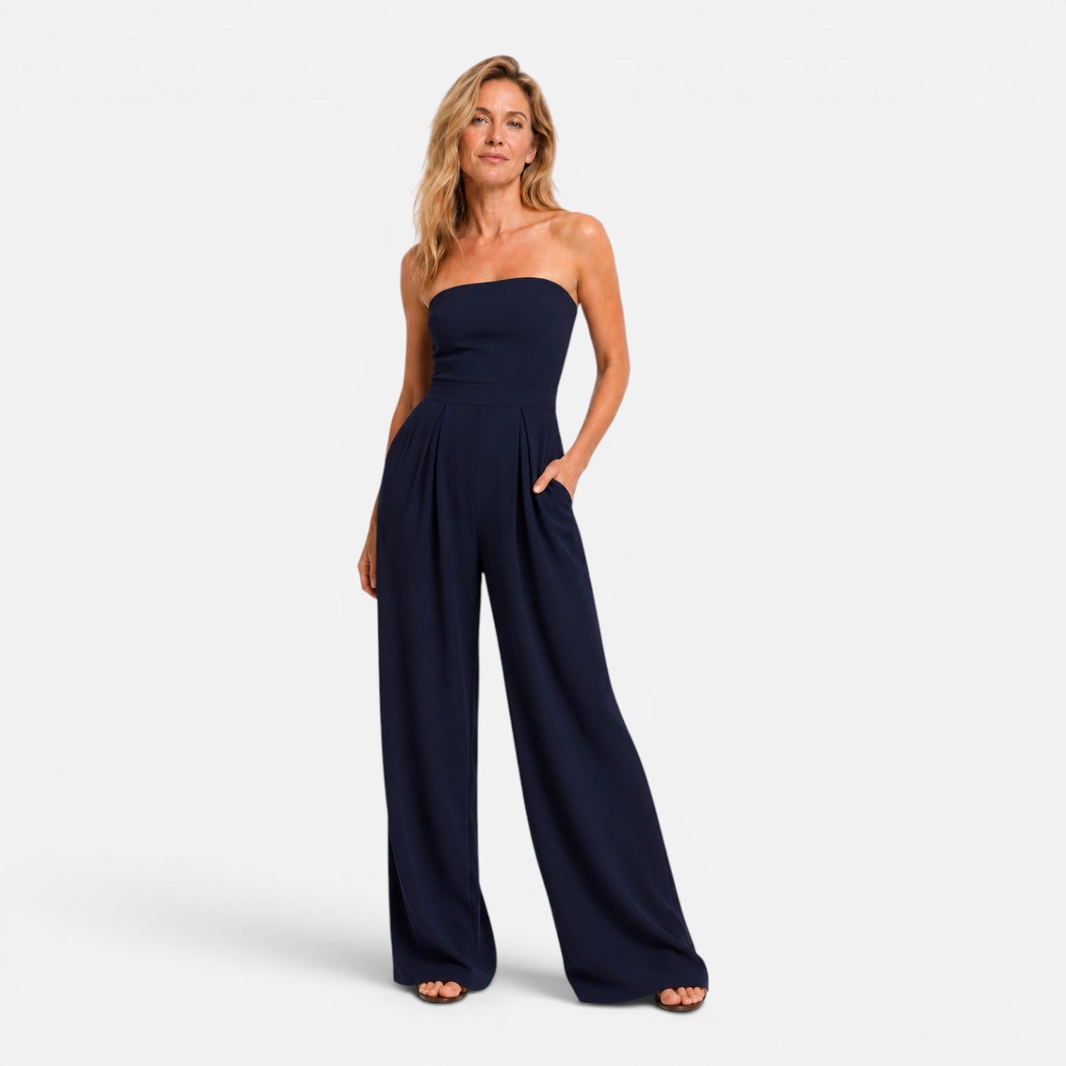 Felorro | Women’s Strapless Wide Leg Jumpsuit