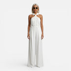 Felorro | Women’s Wide Leg Jumpsuit Halter Neck Elegant Loose Fit Pants