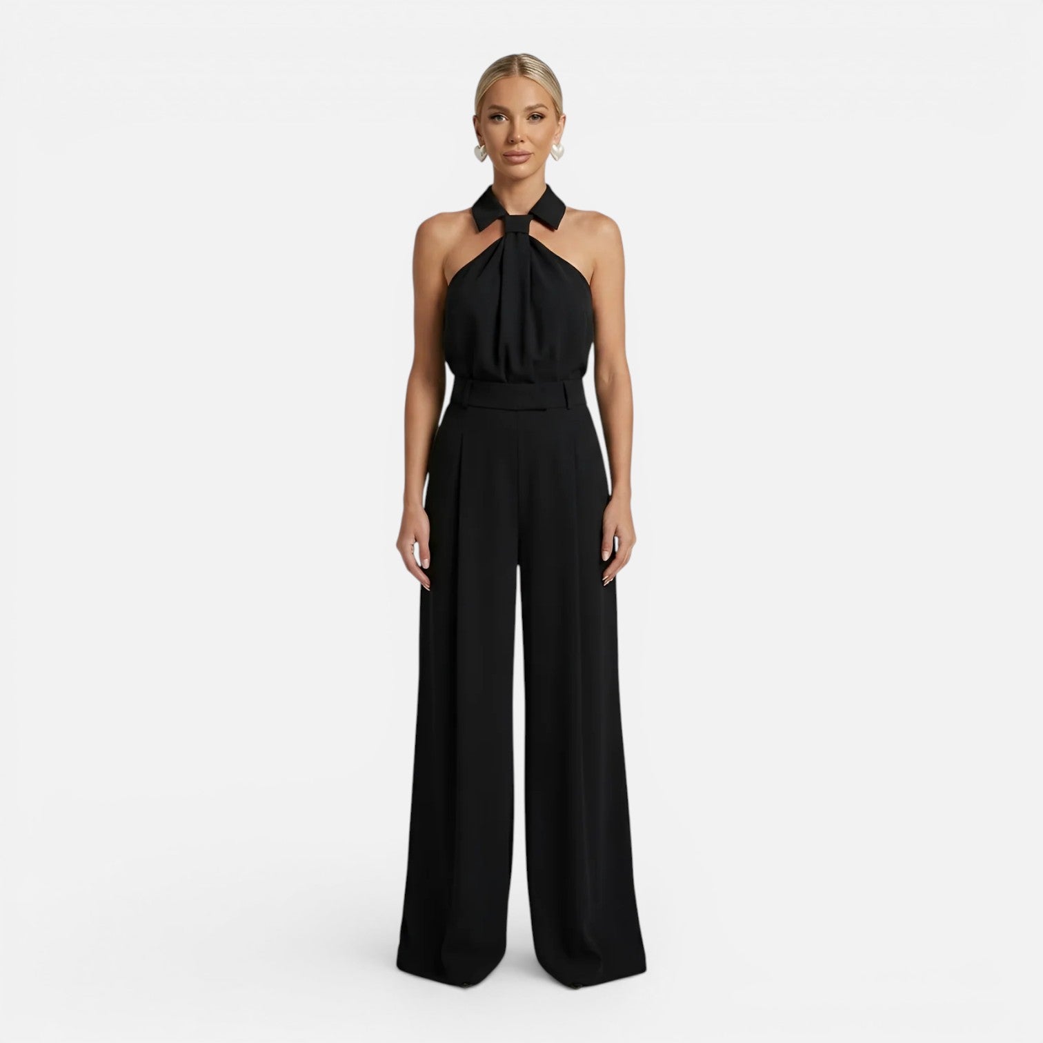 Felorro | Women’s Wide Leg Jumpsuit Halter Neck Elegant Loose Fit Pants
