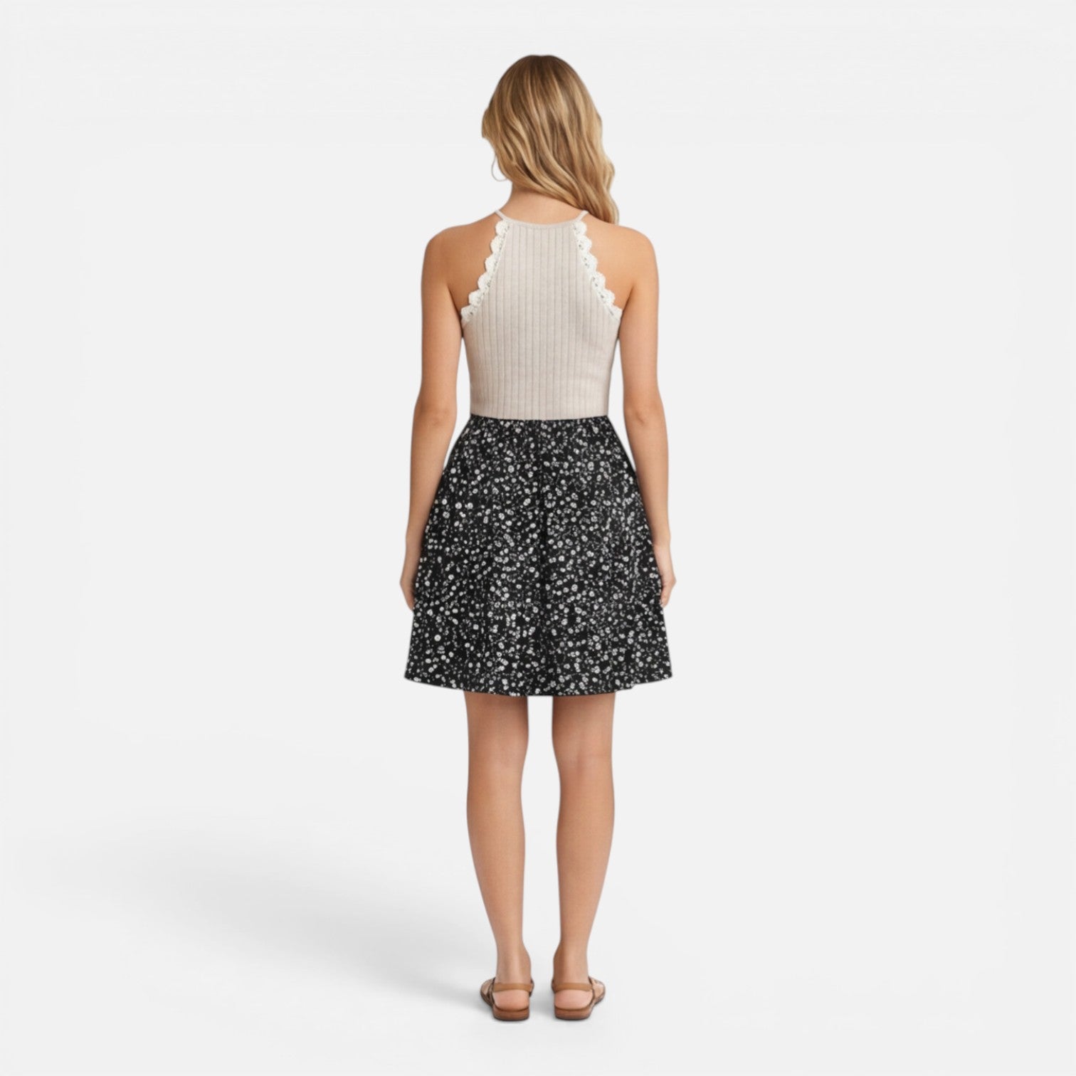Felorro | Women’s Slim Fit Summer Dress Sleeveless Lace Trim Casual