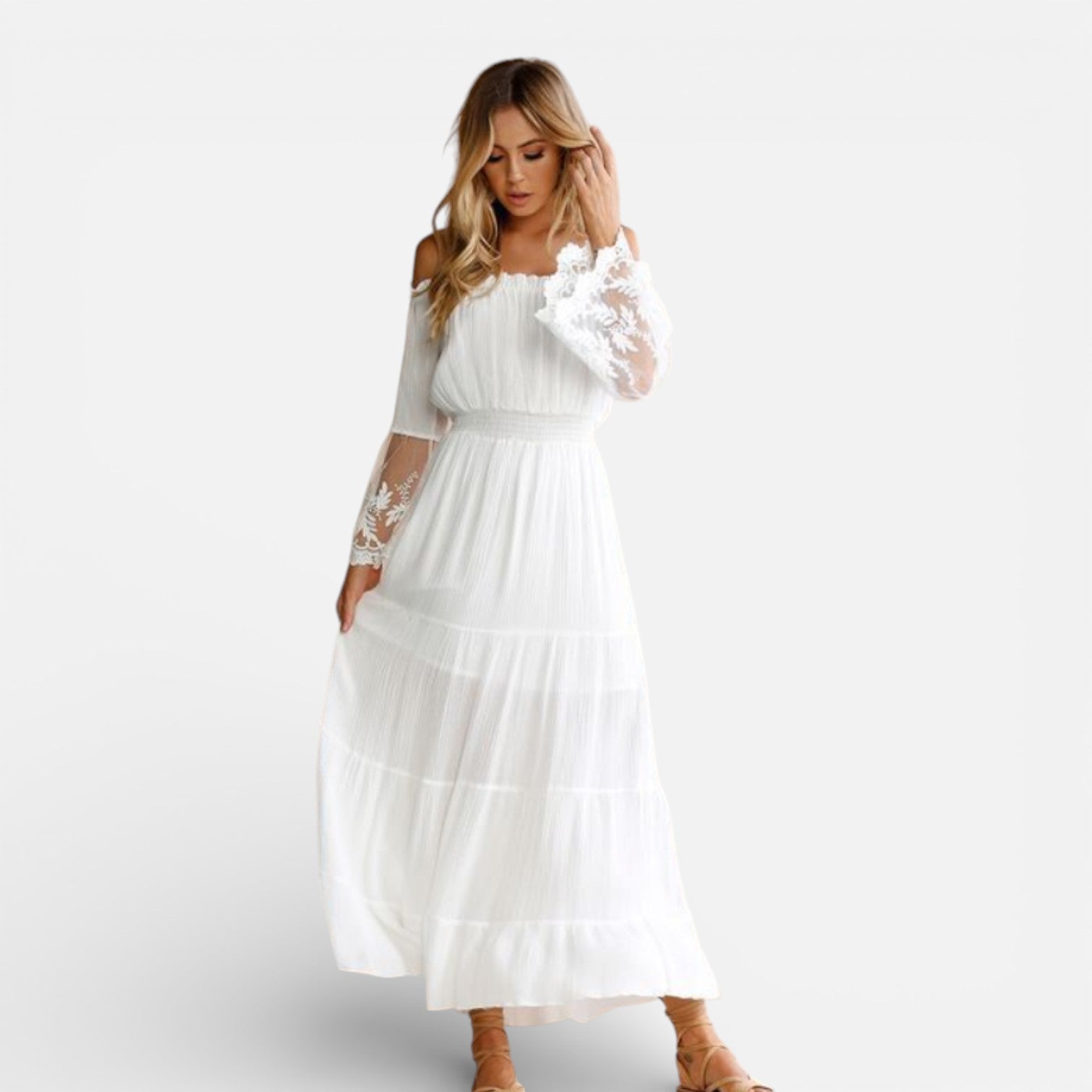 Felorro | Women’s Off Shoulder Maxi Dress Lace Elegant Summer