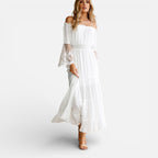 Felorro | Women’s Off Shoulder Maxi Dress Lace Elegant Summer