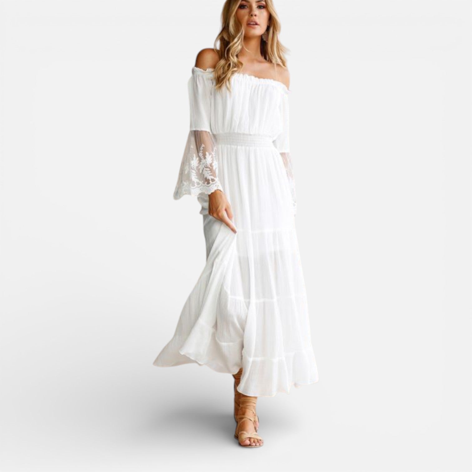 Felorro | Women’s Off Shoulder Maxi Dress Lace Elegant Summer