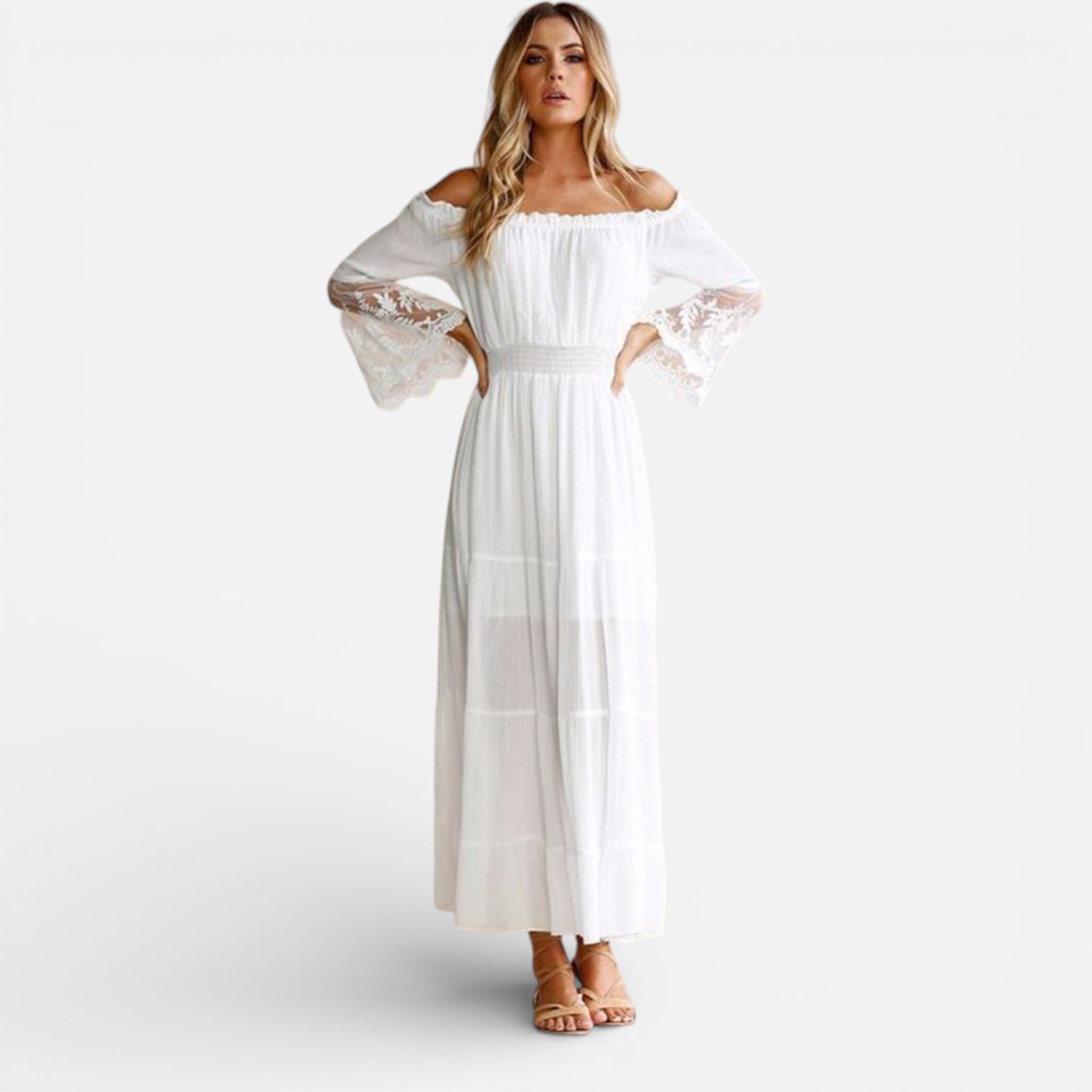 Felorro | Women’s Off Shoulder Maxi Dress Lace Elegant Summer