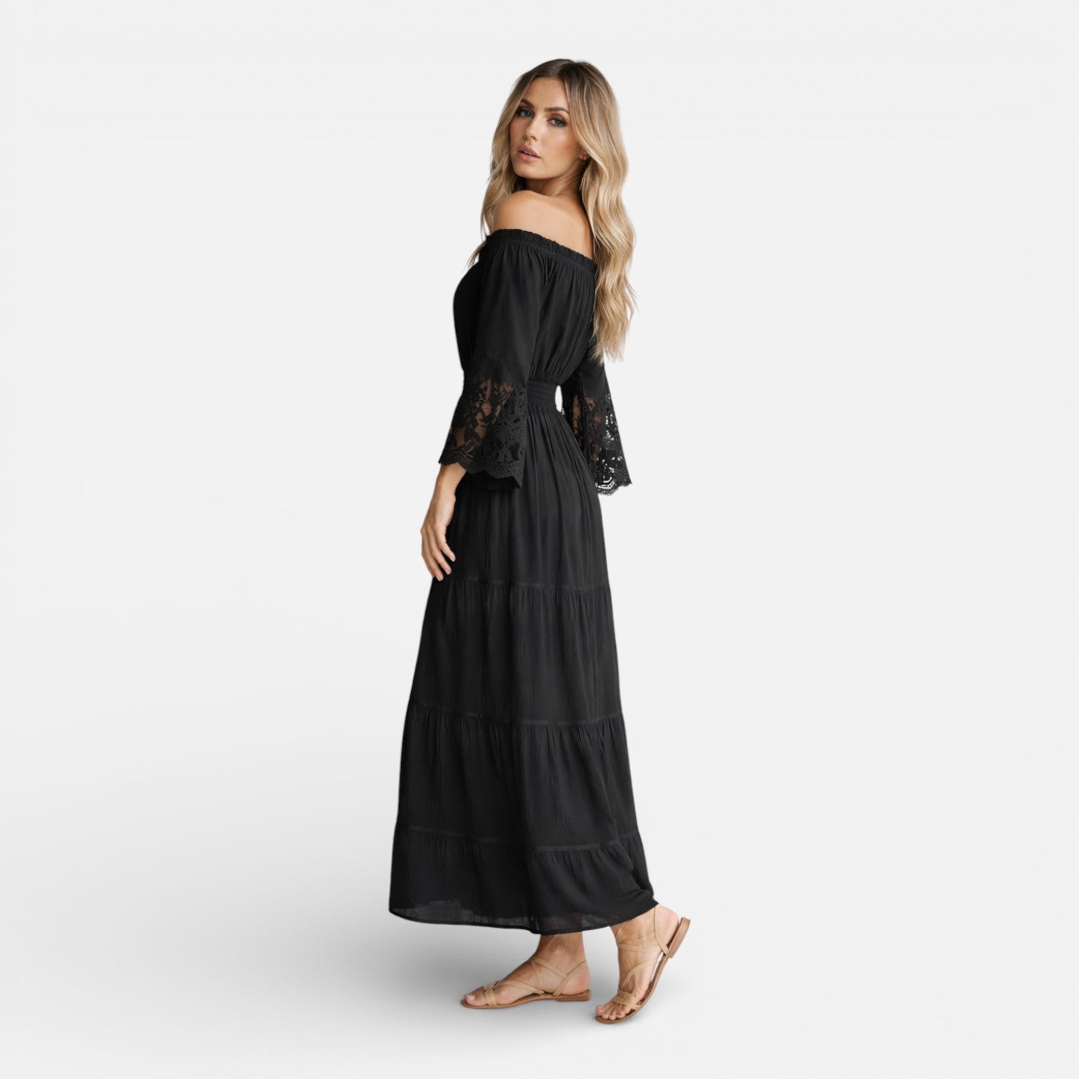 Felorro | Women’s Off Shoulder Maxi Dress Lace Elegant Summer