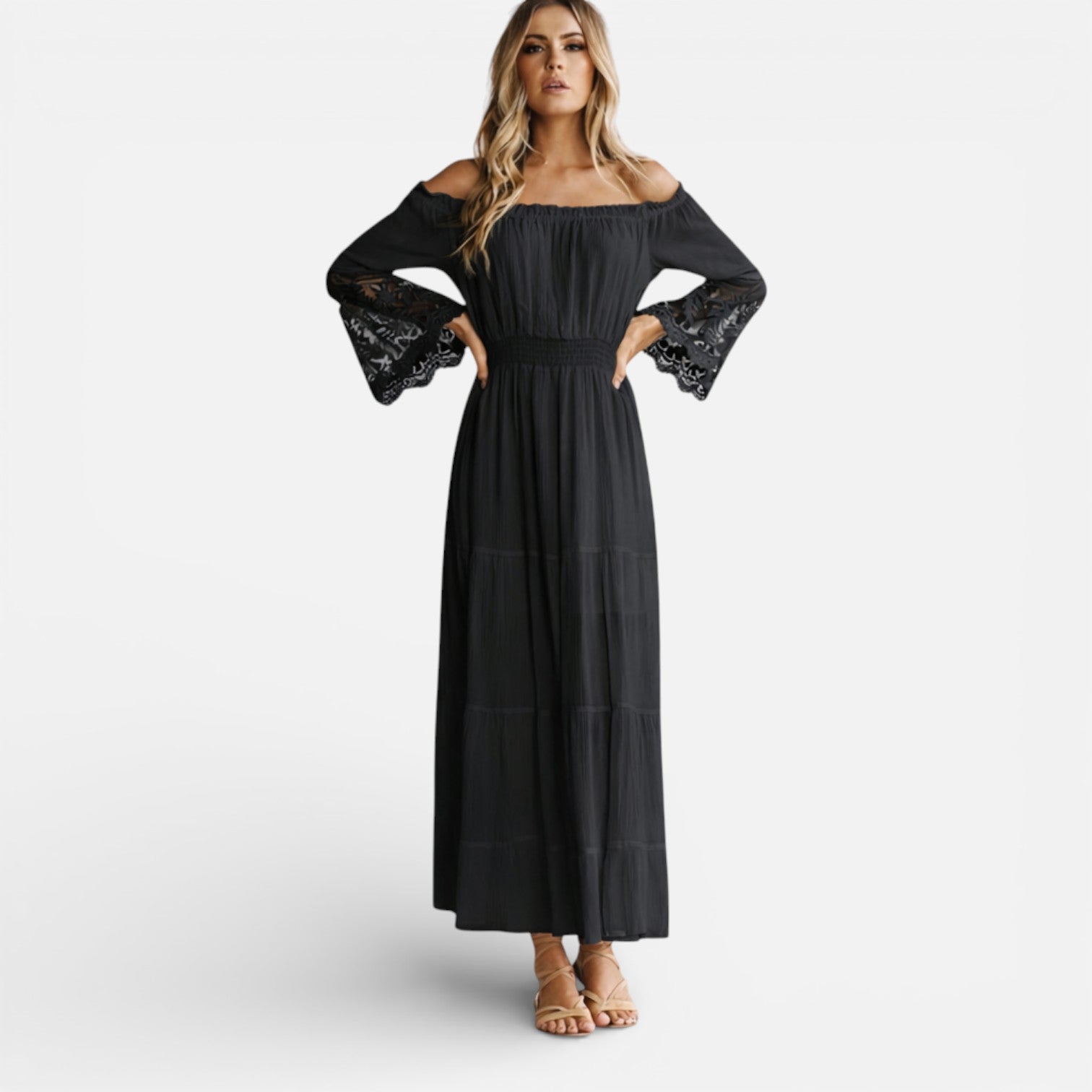 Felorro | Women’s Off Shoulder Maxi Dress Lace Elegant Summer