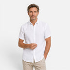 Felorro | Men’s Linen Shirt Breathable Comfort Short Sleeve Classic Fit