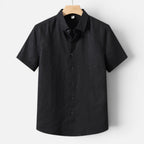 Felorro | Men’s Linen Shirt Breathable Comfort Short Sleeve Classic Fit