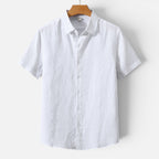 Felorro | Men’s Linen Shirt Breathable Comfort Short Sleeve Classic Fit