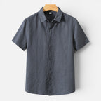 Felorro | Men’s Linen Shirt Breathable Comfort Short Sleeve Classic Fit