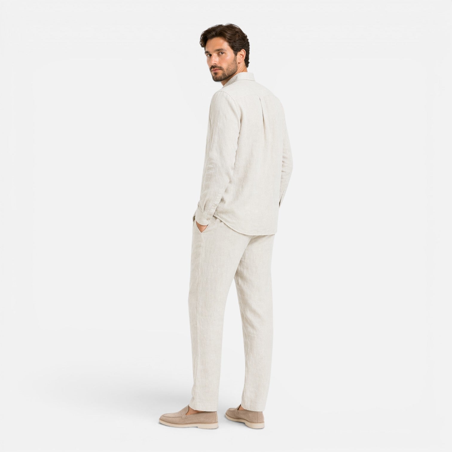 Felorro | Men’s Linen Set Summer Outfit Breathable Lightweight Two Piece