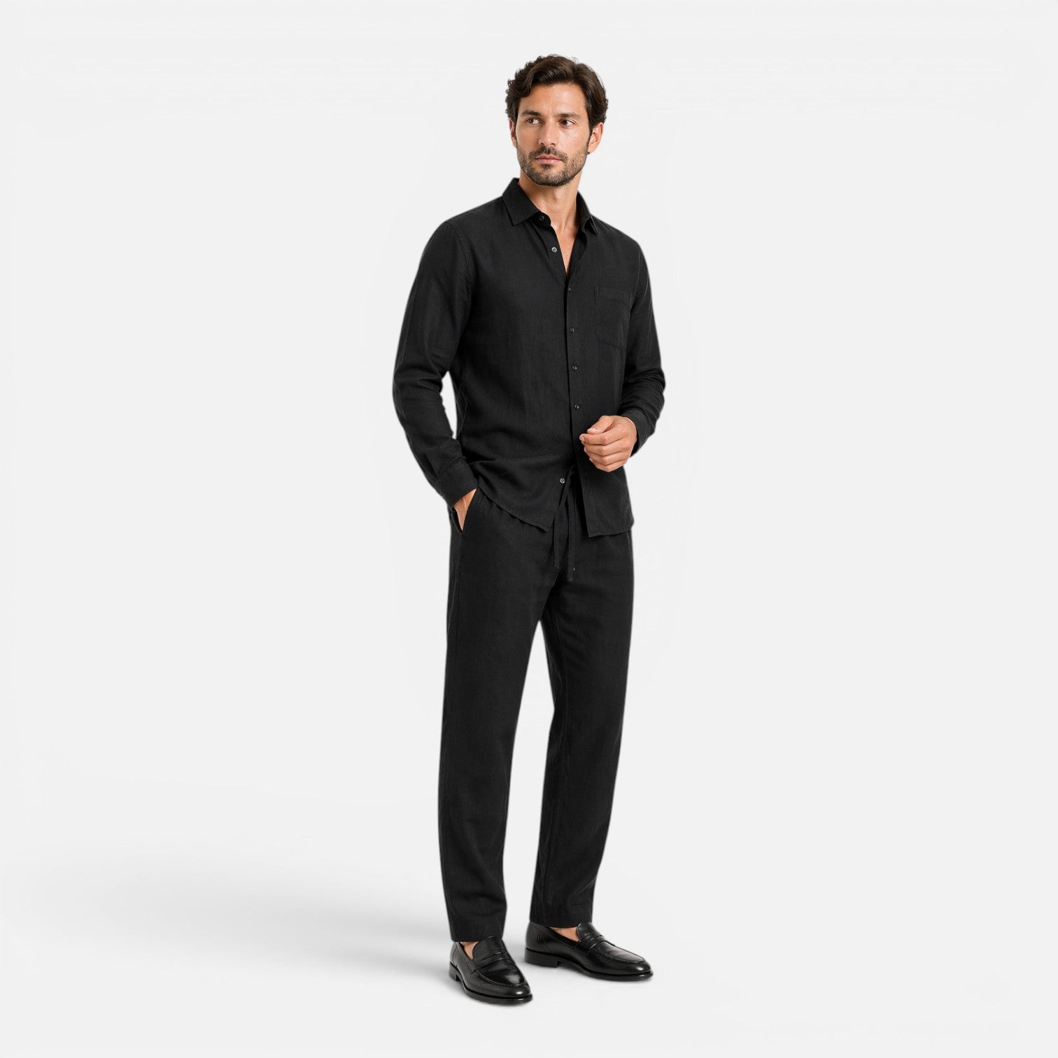 Felorro | Men’s Linen Set Summer Outfit Breathable Lightweight Two Piece
