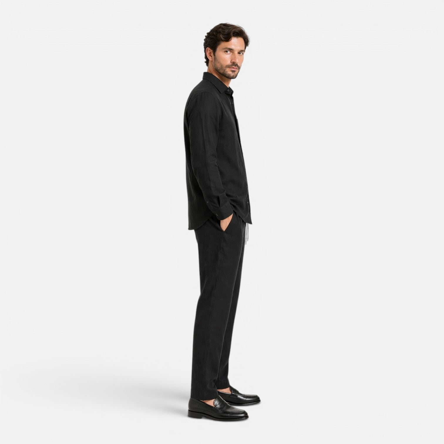 Felorro | Men’s Linen Set Summer Outfit Breathable Lightweight Two Piece
