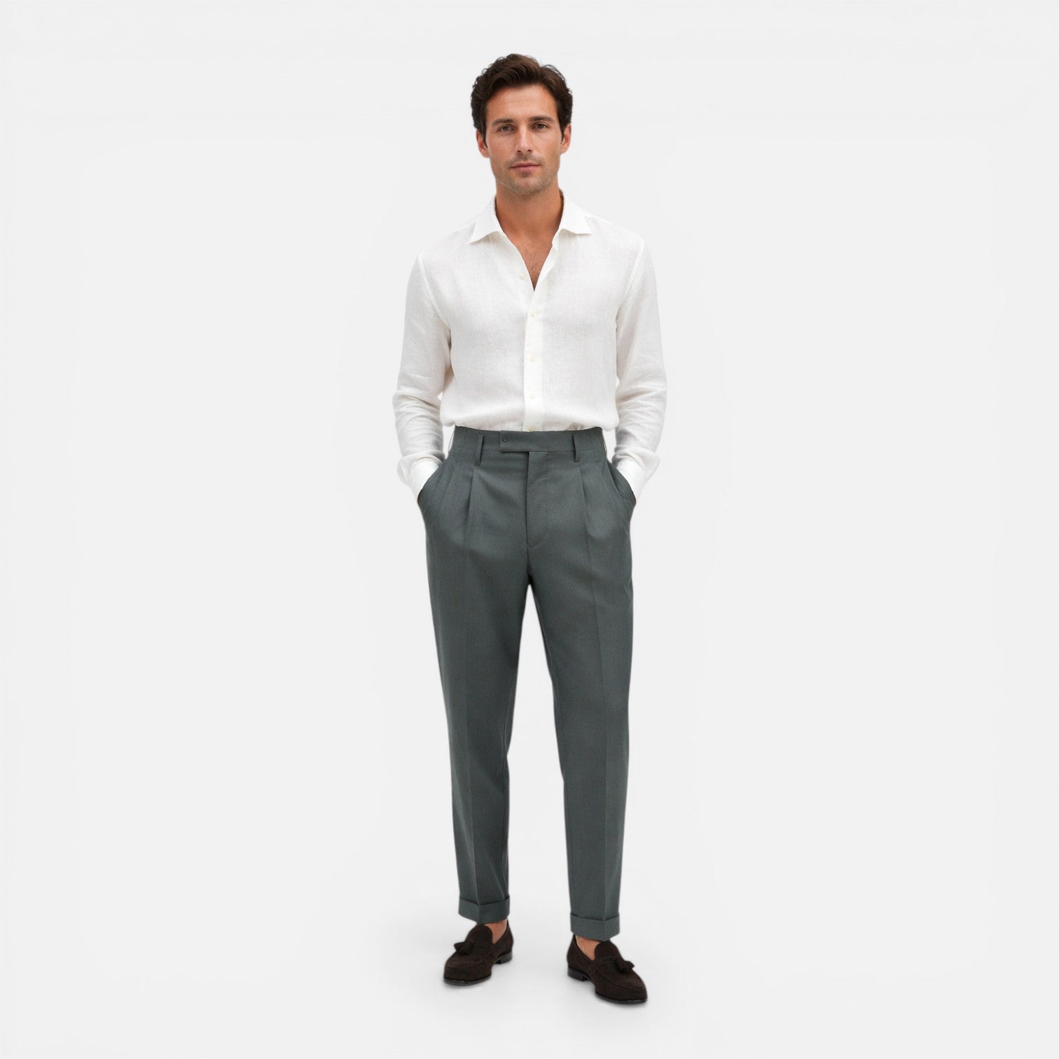 Felorro | Men’s Linen Shirt Slim Fit Summer Lightweight Business Casual