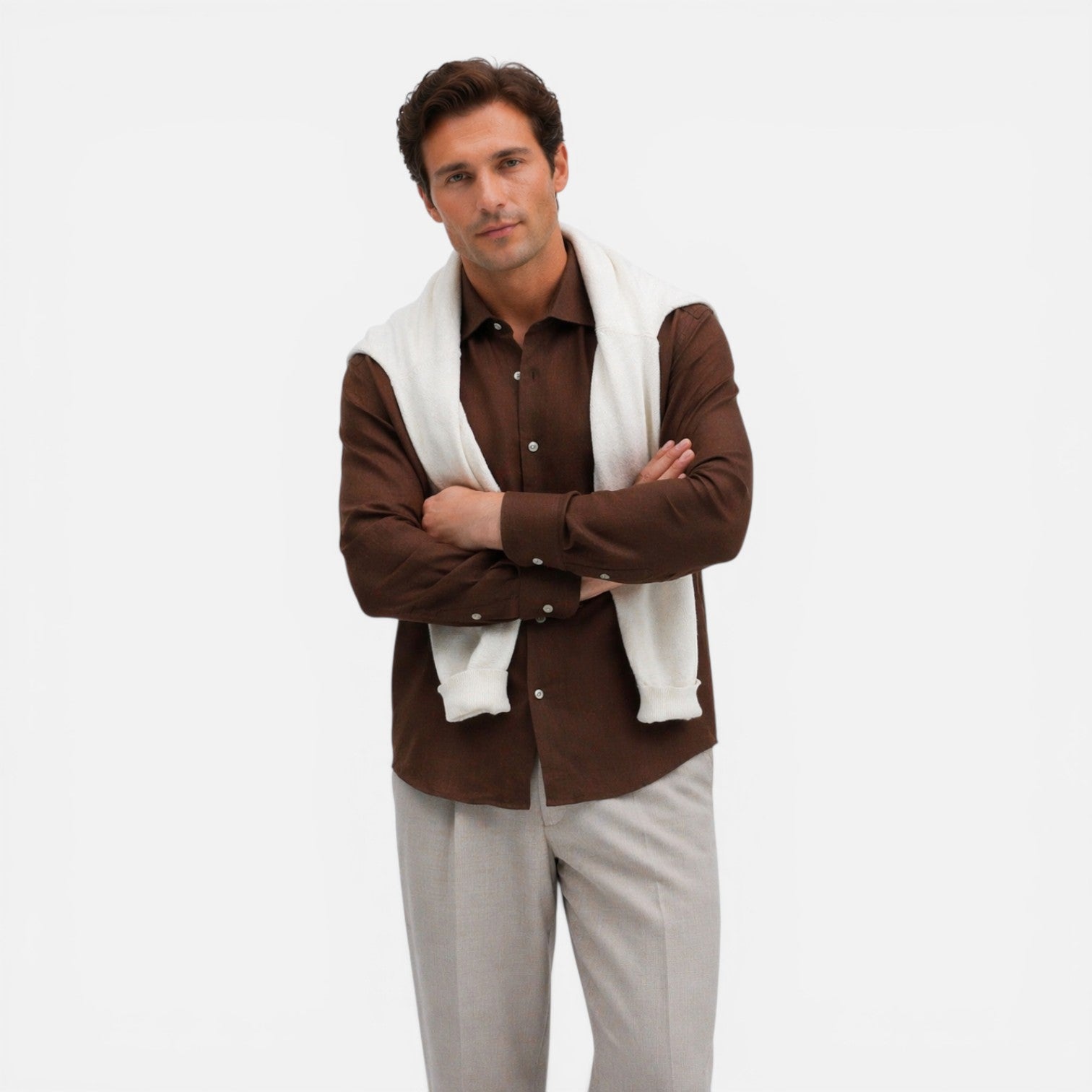 Felorro | Men’s Linen Shirt Slim Fit Summer Lightweight Business Casual