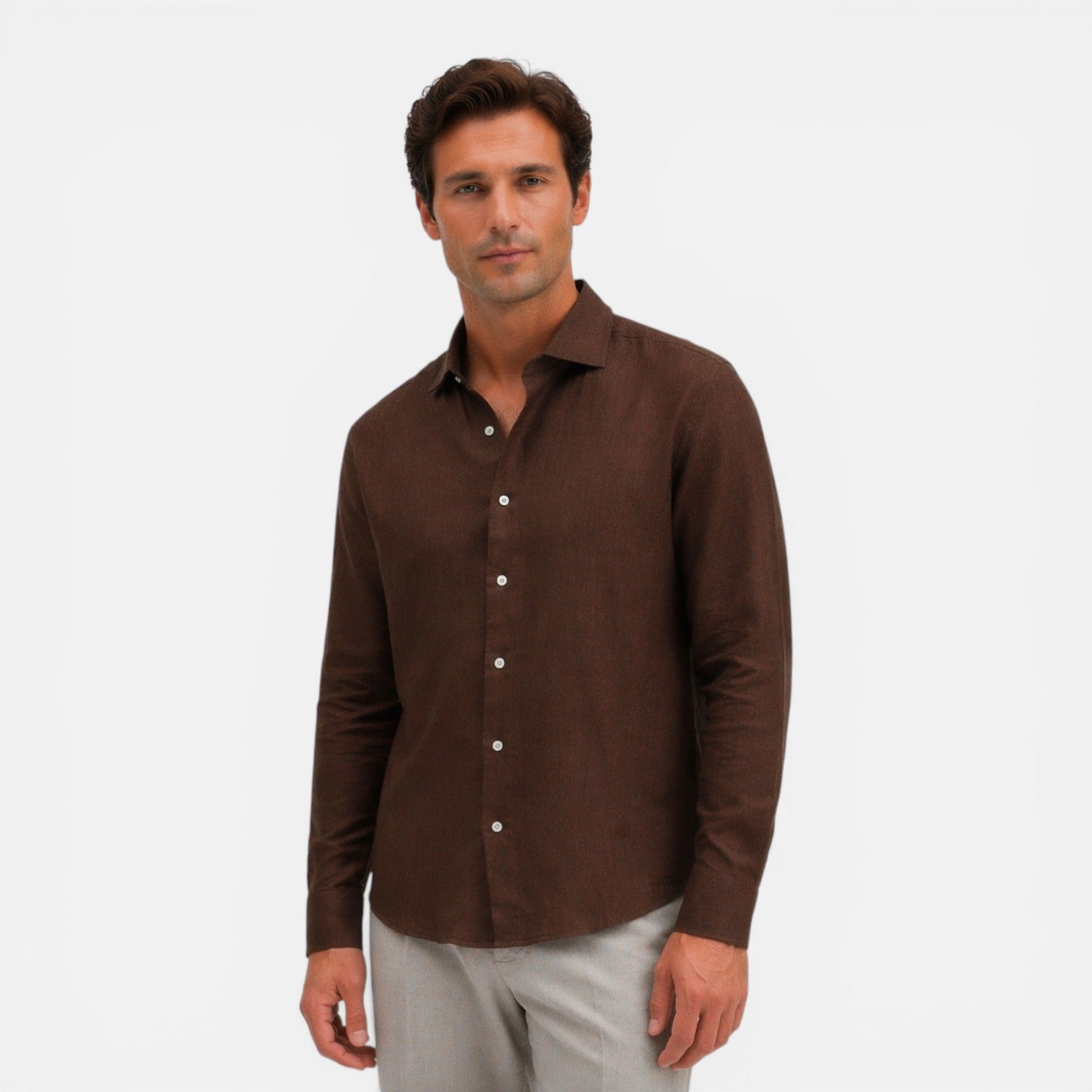 Felorro | Men’s Linen Shirt Slim Fit Summer Lightweight Business Casual