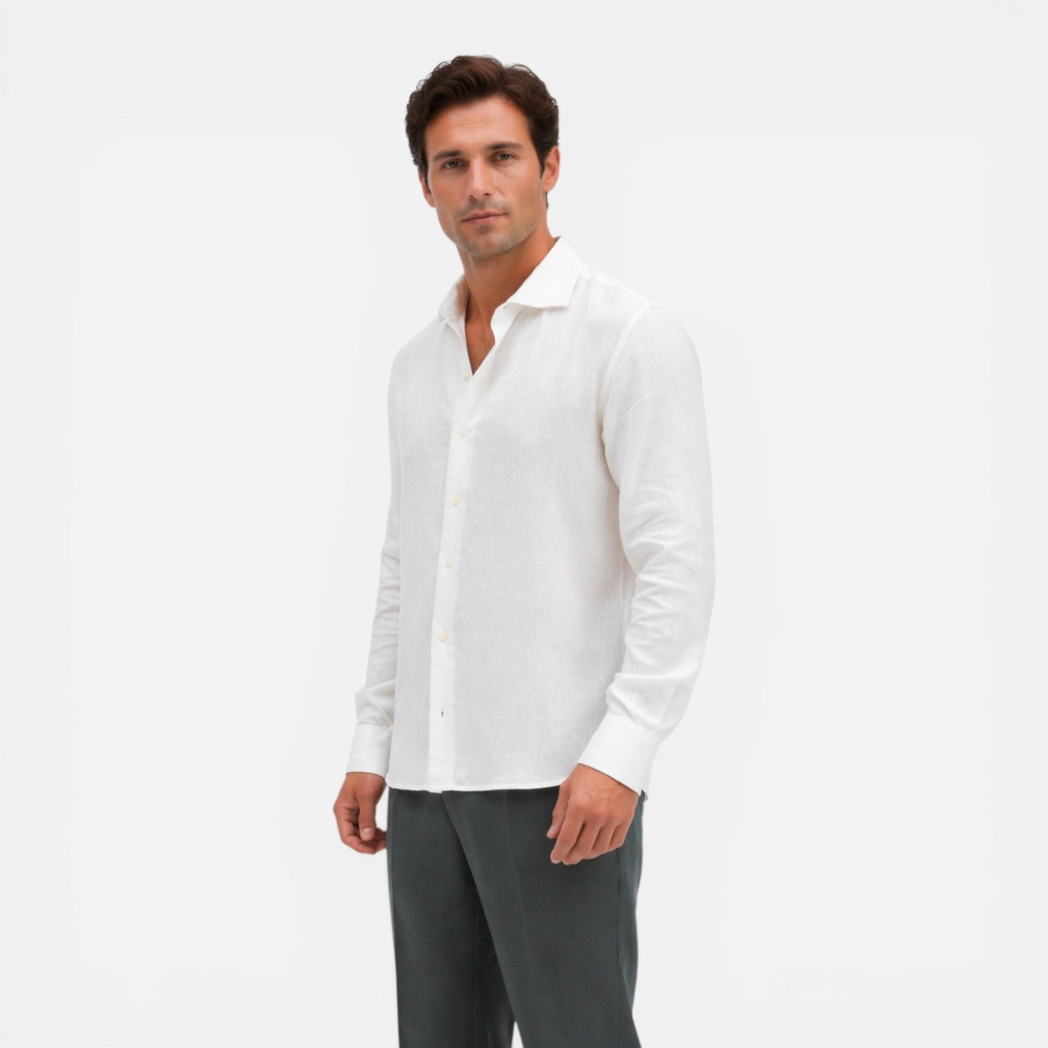 Felorro | Men’s Linen Shirt Slim Fit Summer Lightweight Business Casual