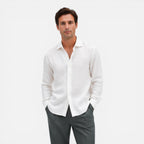 Felorro | Men’s Linen Shirt Slim Fit Summer Lightweight Business Casual