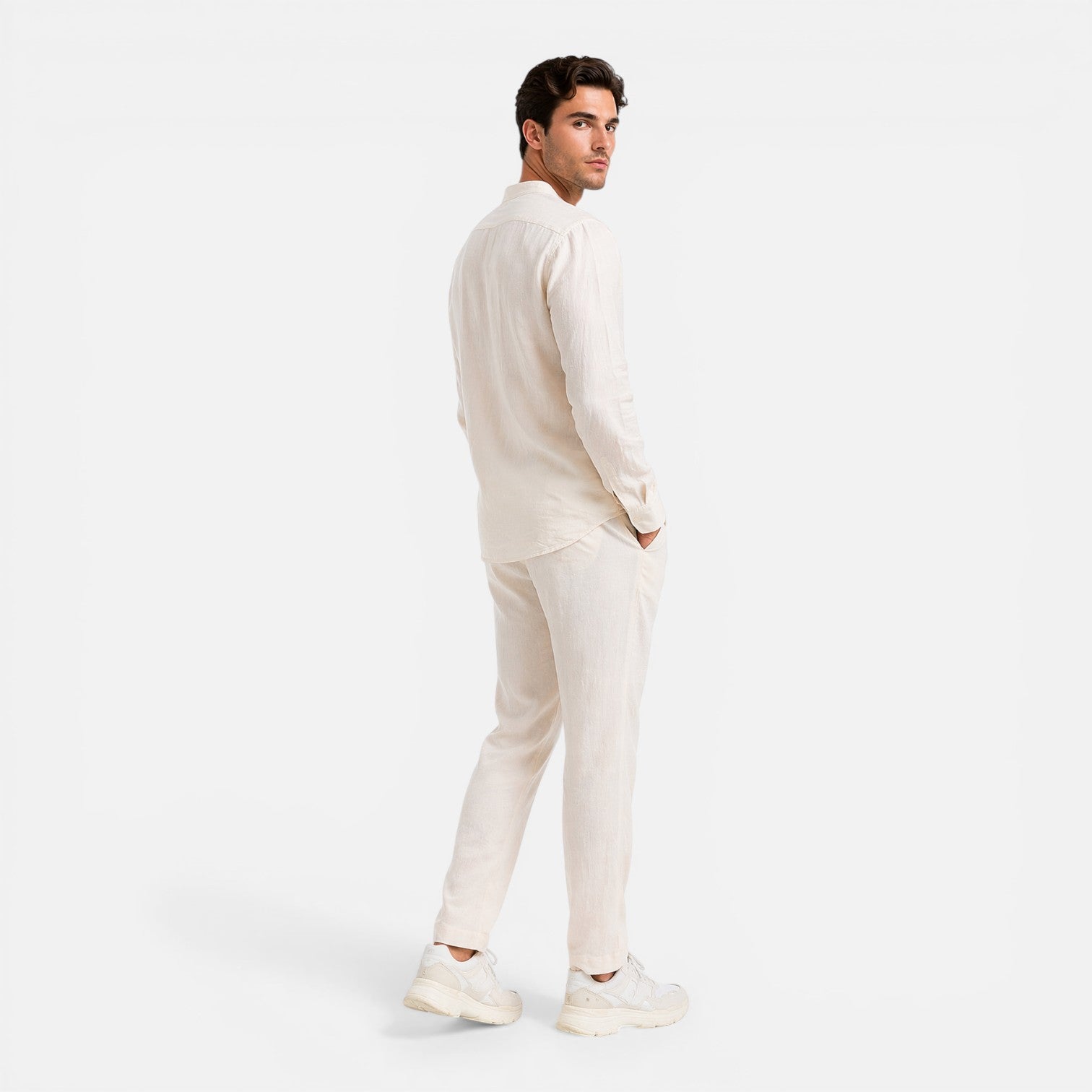 Felorro | Men’s Linen Set Relaxed Fit Matching Shirt and Trousers