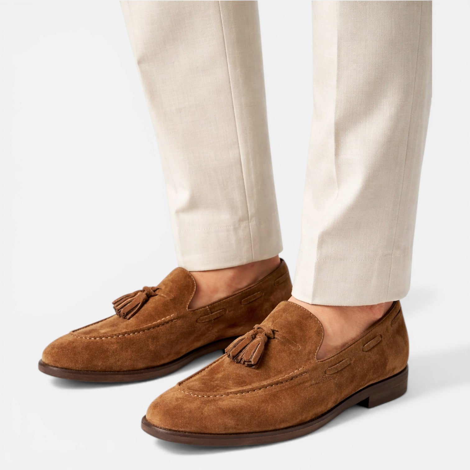 Felorro | Men’s Nubuck Leather Tassel Loafers Comfortable Slip-On Shoes