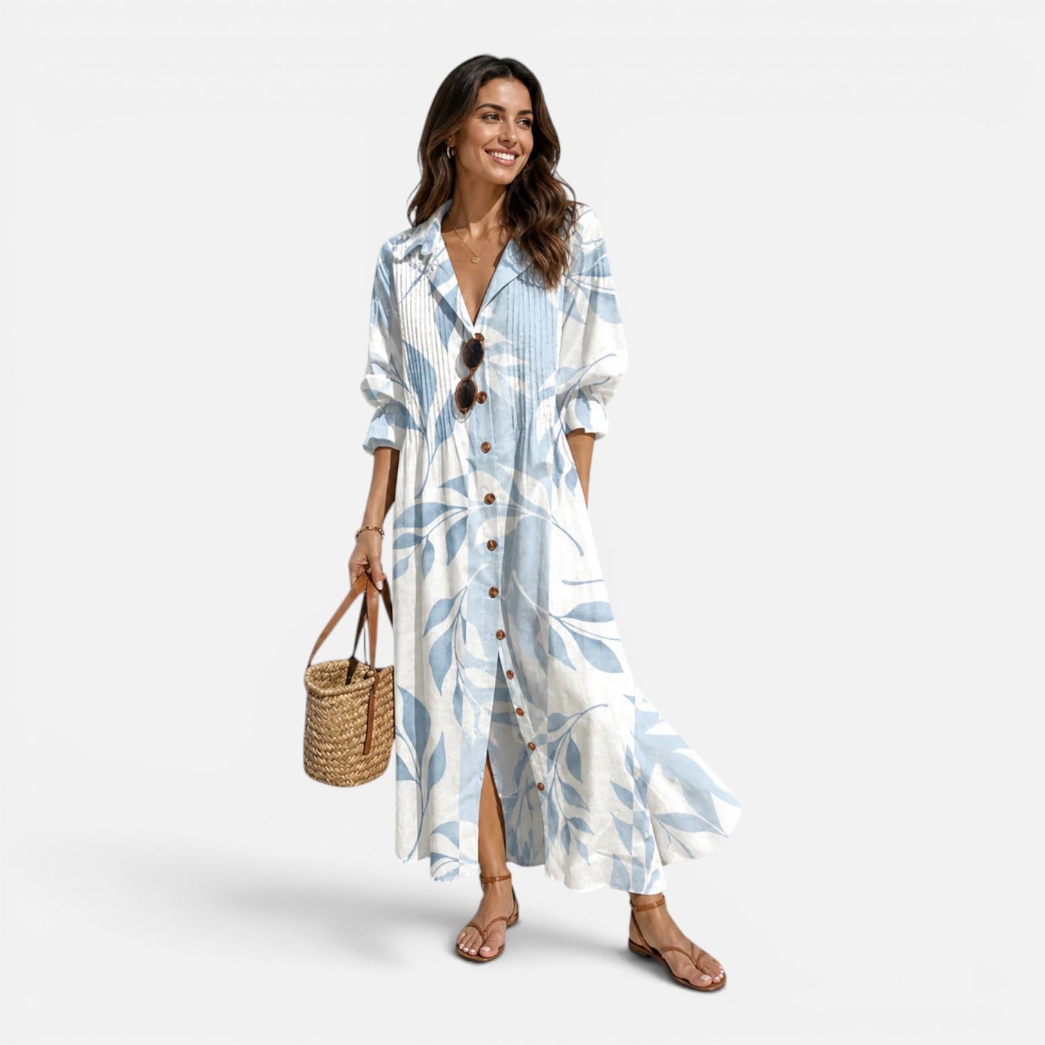 Felorro | Women’s Bohemian Button Maxi Dress Lightweight Relaxed Summer Fit