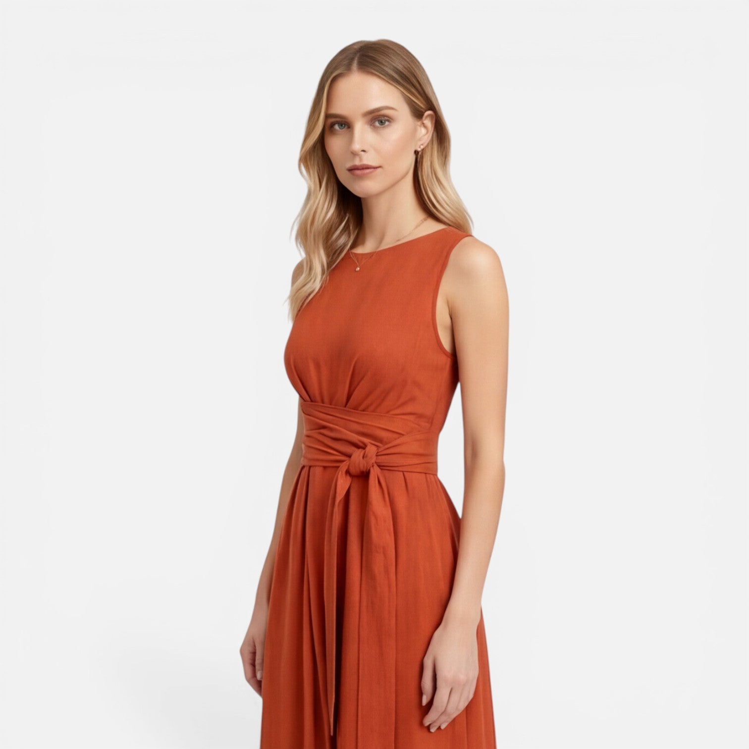 Felorro | Women’s Summer Maxi Dress Elegant Twist Waist Sleeveless