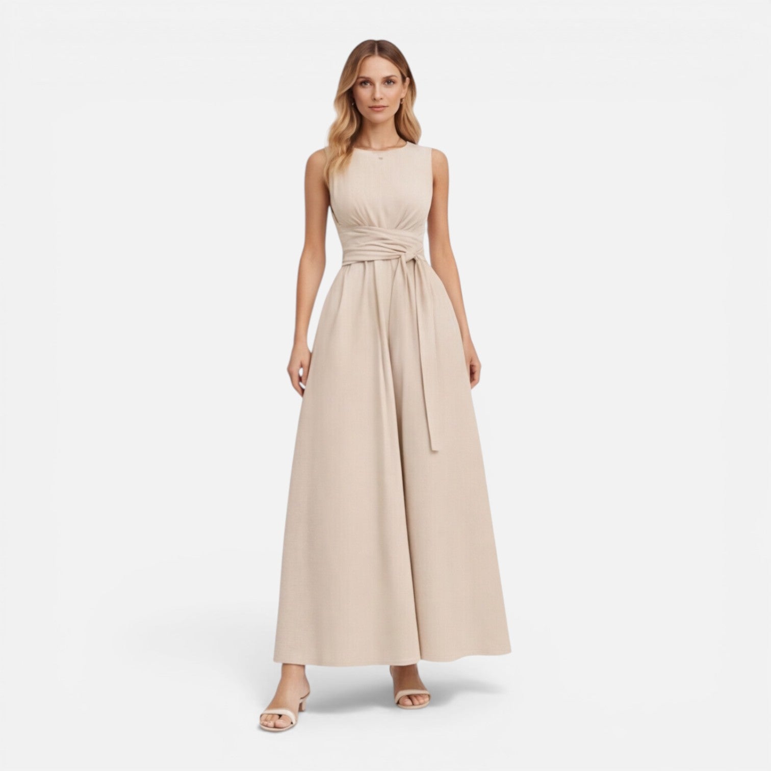 Felorro | Women’s Summer Maxi Dress Elegant Twist Waist Sleeveless