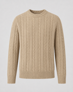 Men’s Cable Knit Crew Neck Sweater