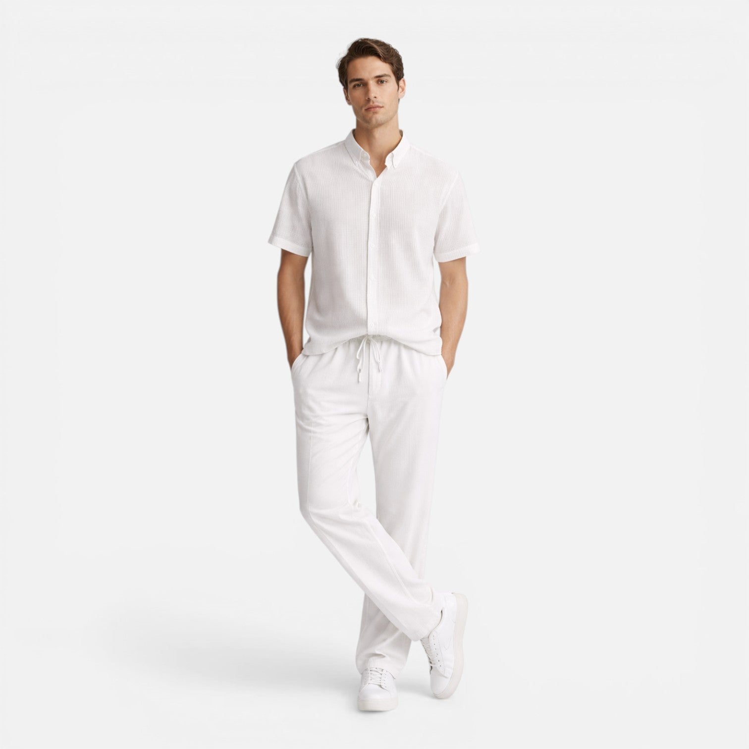 Felorro | Men’s Casual 2 Piece Set Short Sleeve Shirt Pants