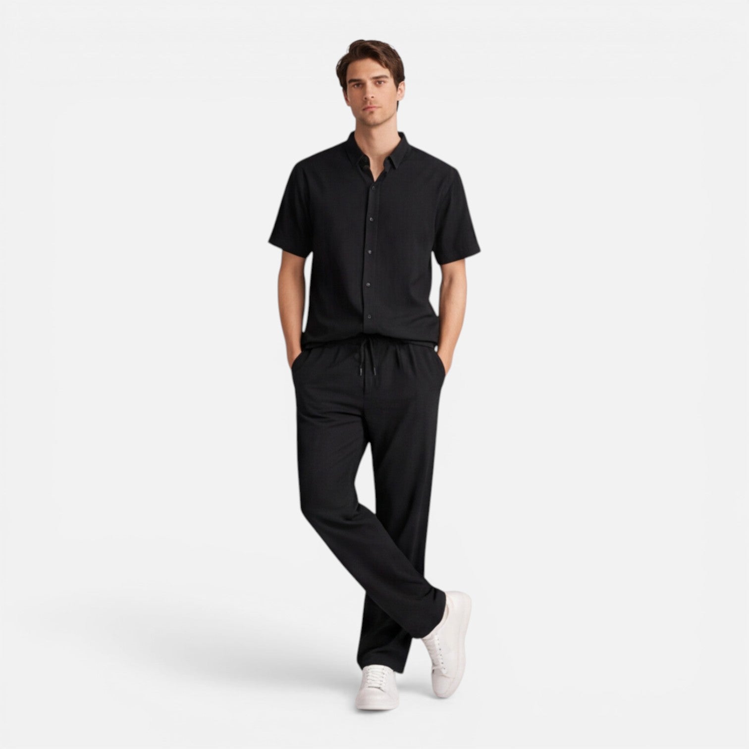 Felorro | Men’s Casual 2 Piece Set Short Sleeve Shirt Pants