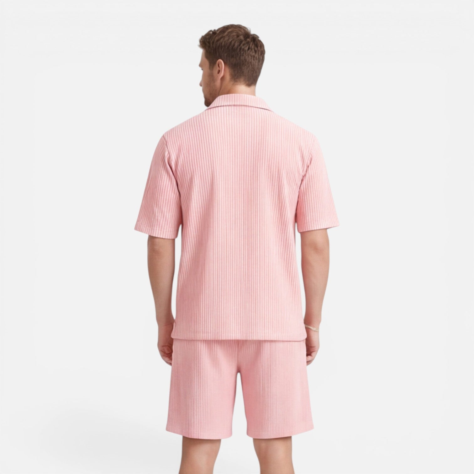 Felorro | Men’s Corduroy Shirt and Shorts Set Casual Summer Outfit
