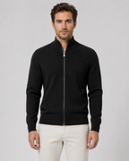 Men’s Full-Zip Knit Cardigan with Stand Collar