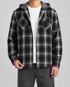 Men’s Hooded Check Overshirt – Relaxed Button-Up Layer