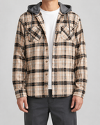Men’s Hooded Check Overshirt – Relaxed Button-Up Layer