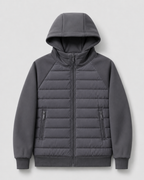 Men’s Hybrid Hooded Jacket – Quilted Padded Zip Design