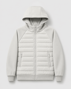 Men’s Hybrid Hooded Jacket – Quilted Padded Zip Design