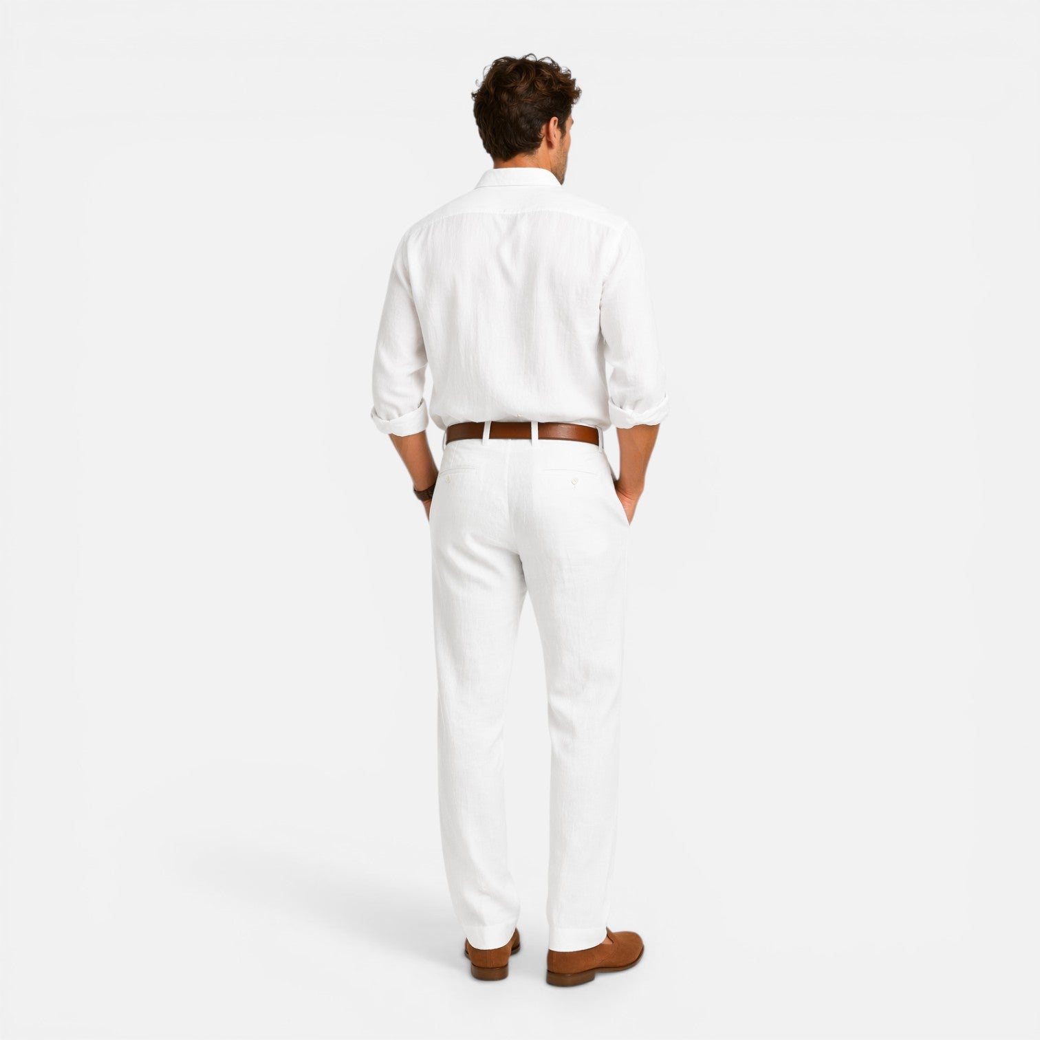 Felorro | Men’s Linen Pants Tailored Fit Breathable Summer Trousers