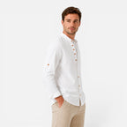 Men's Mandarin Collar Shirt Casual Long Sleeve Button Up
