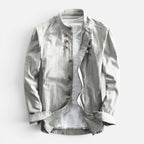 Men's Mandarin Collar Shirt Casual Long Sleeve Button Up