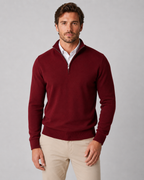 Men's Quarter Zip Knit Sweater – Long Sleeve Pullover