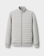 Men’s Quilted Hybrid Jacket – Knit Sleeve Zip Up