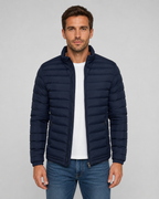 Men’s Quilted Puffer Jacket with Stand Collar