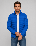 Men’s Quilted Puffer Jacket with Stand Collar