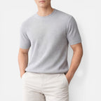 Felorro | Men’s Ribbed Knit T Shirt Slim Fit Lightweight Summer Tee