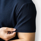 Felorro | Men’s Ribbed Knit T Shirt Slim Fit Lightweight Summer Tee