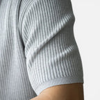 Felorro | Men’s Ribbed Knit T Shirt Slim Fit Lightweight Summer Tee